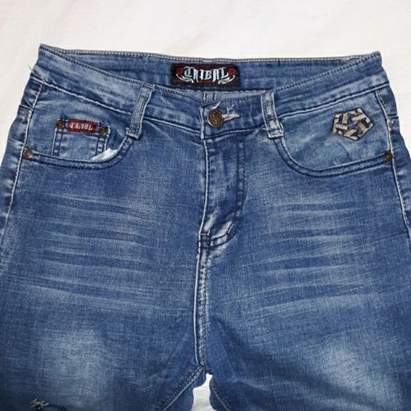 Tribal Mom Jeans Embroidered Designs 27 High Waist - Picture 4 of 6